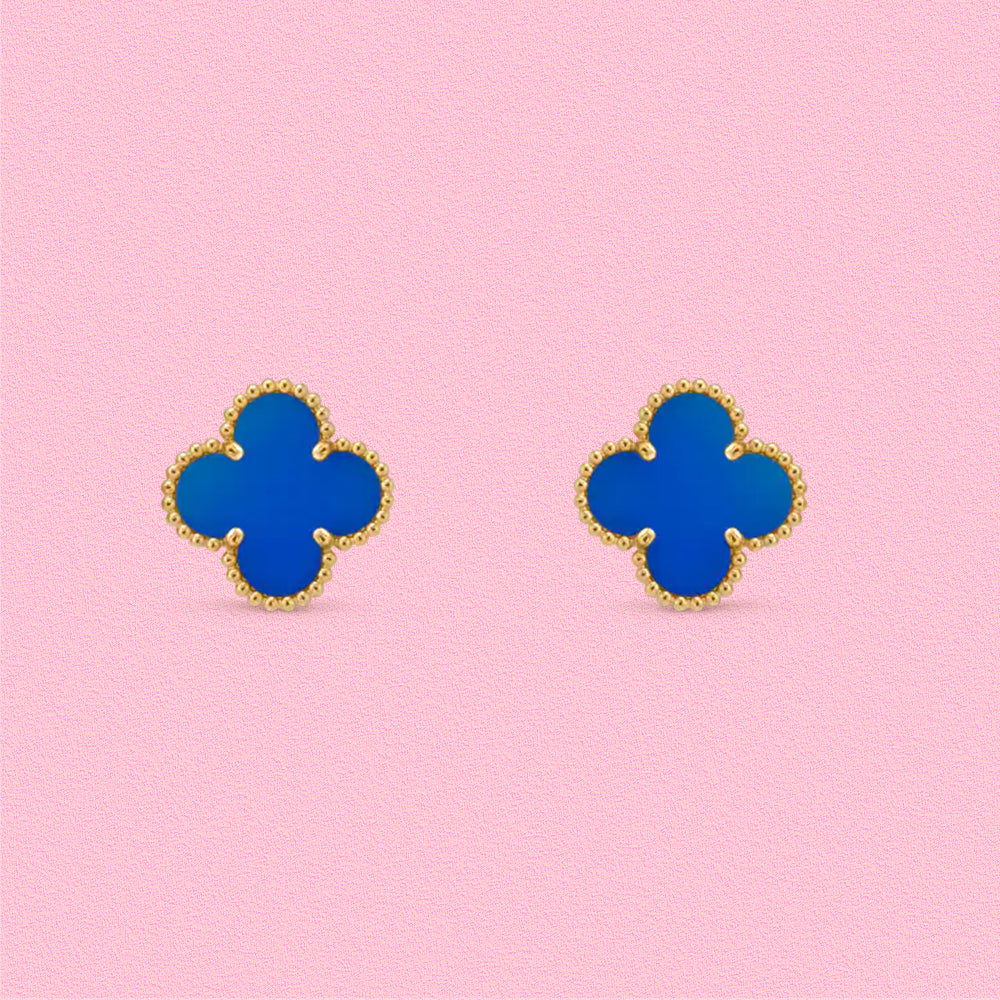 Yumato S925 sterling silver blue lucky earrings