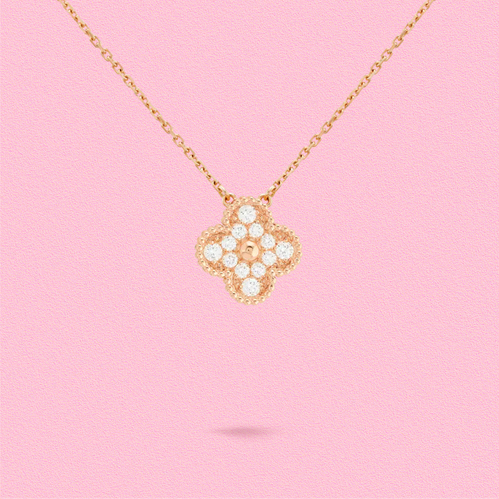 Yumato S925 sterling silver lab-grown diamond lucky necklace