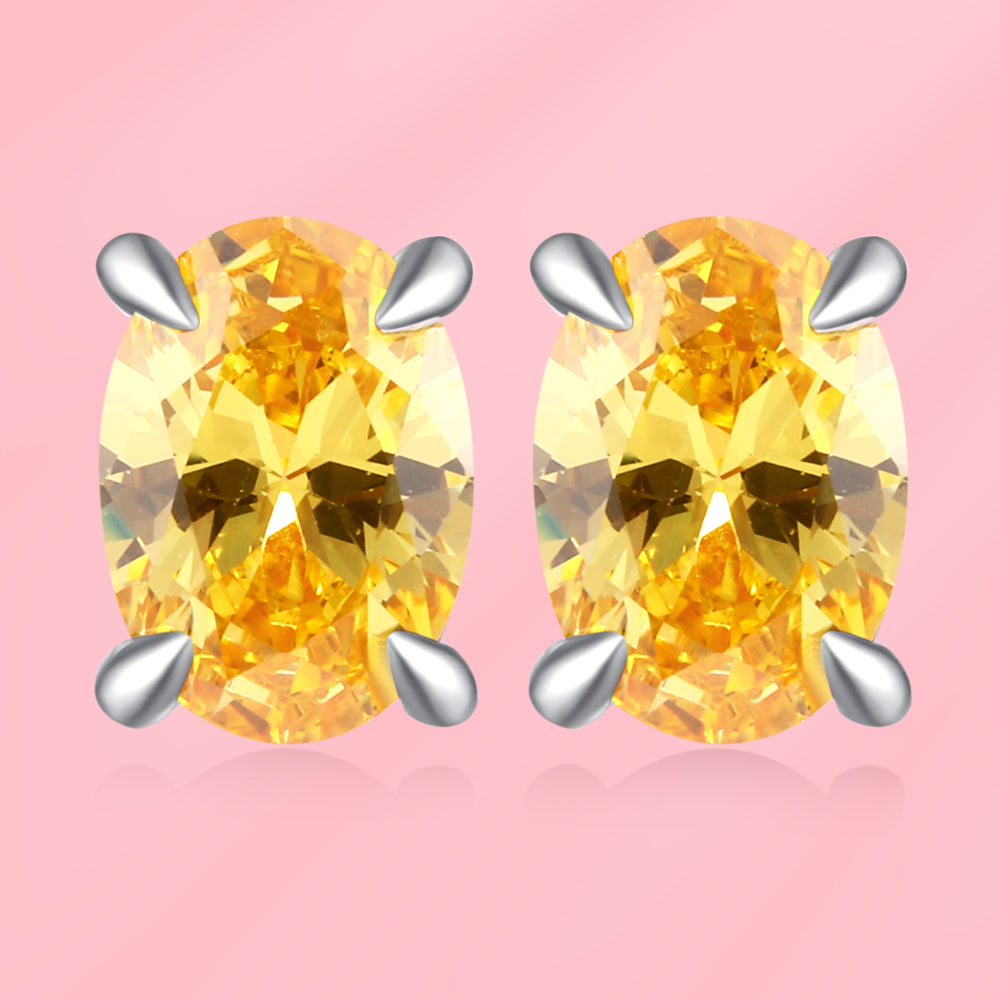 Yumato S925 Sterling Silver Lab-grown Gemstone Birthstone Earrings Fashion Matching Gifts for yourself, girl, lover,friend E06