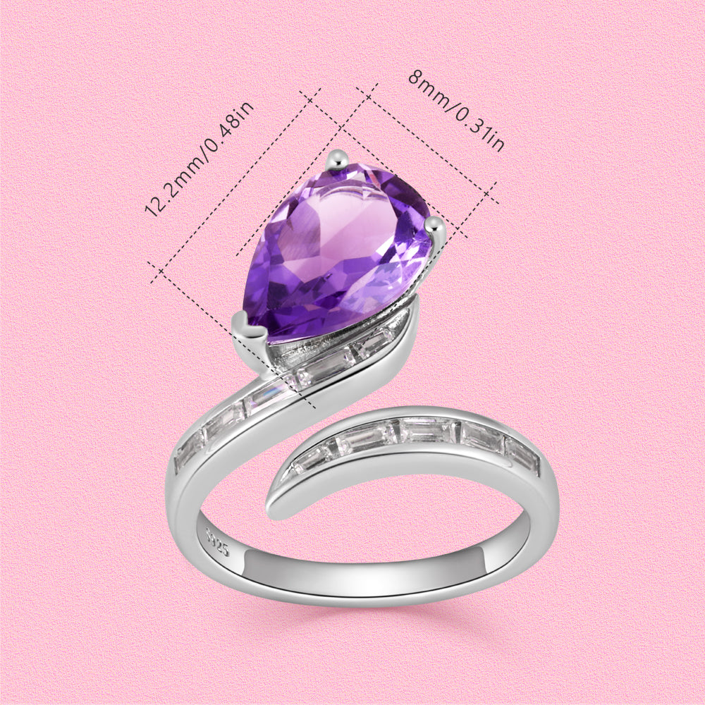 Luxury Purple Crystal Water Drop Design party jewelry set