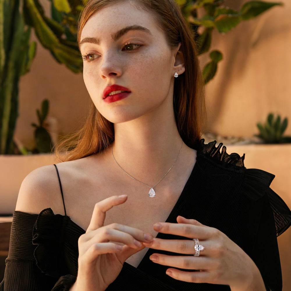 S925 Sterling Silver Teardrop Style Set Series