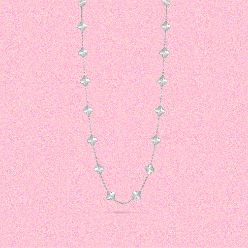 Yumato S925 sterling silver 20 flowers lucky necklace