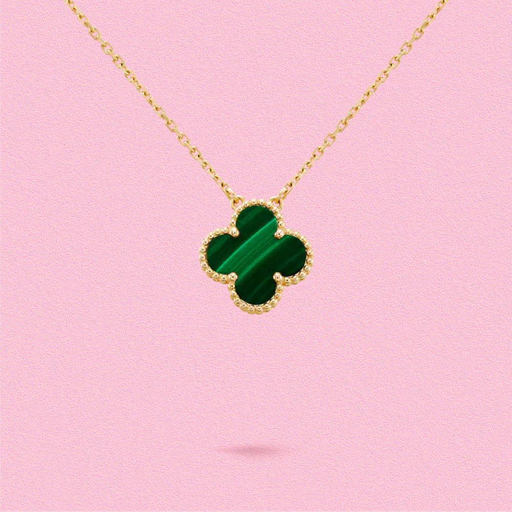 Yumato S925 sterling silver Malachite lucky necklace
