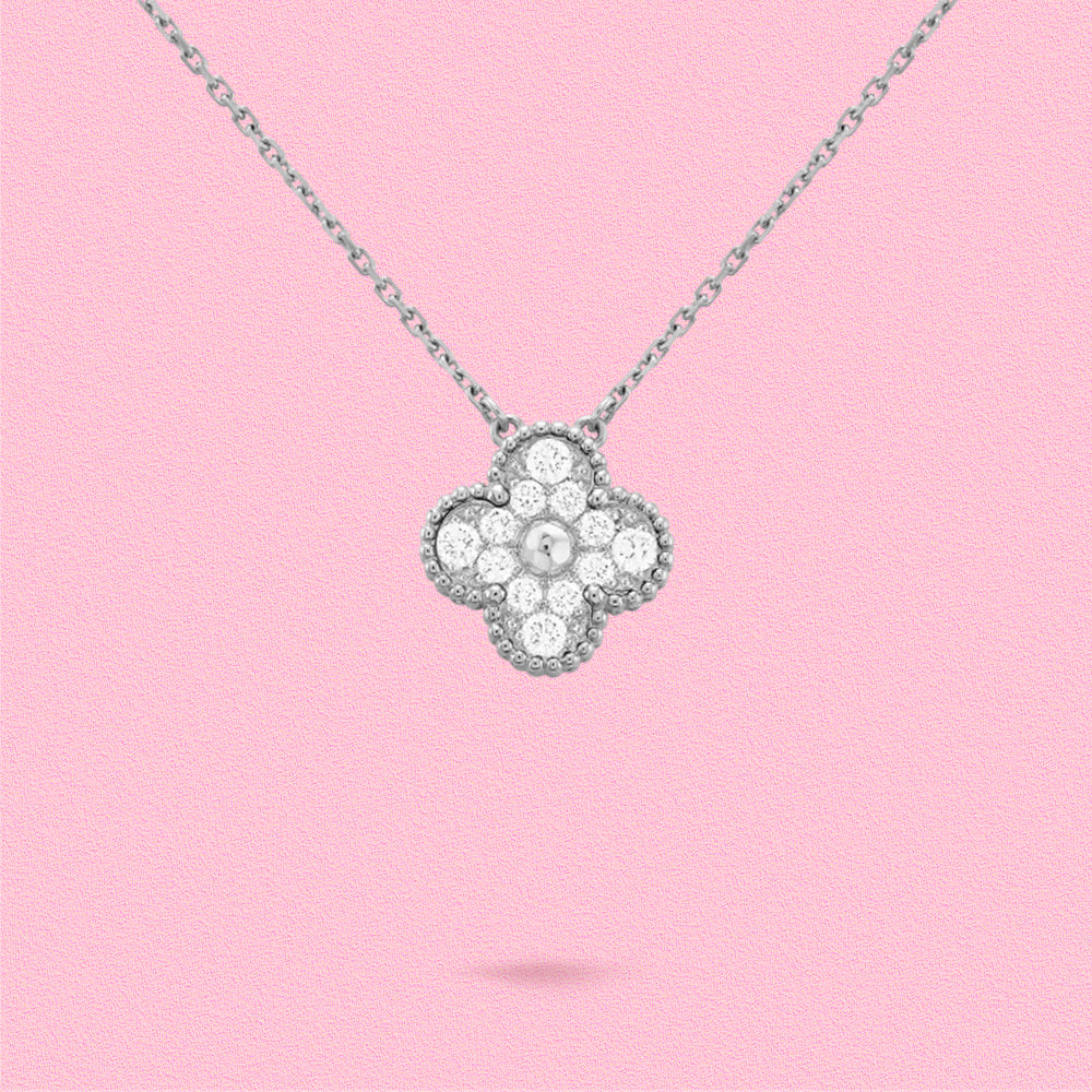 Yumato S925 sterling silver Full of diamonds lucky necklace