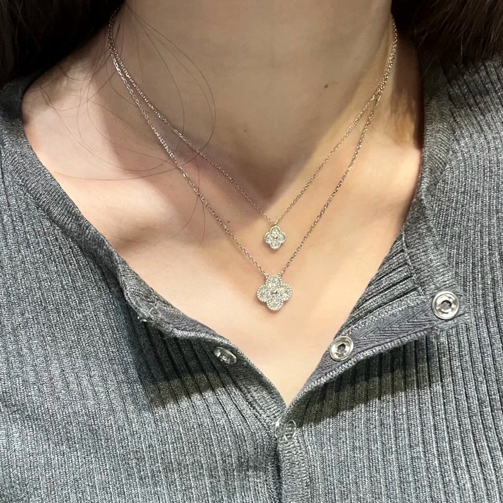 Yumato S925 sterling silver Full of diamonds lucky necklace