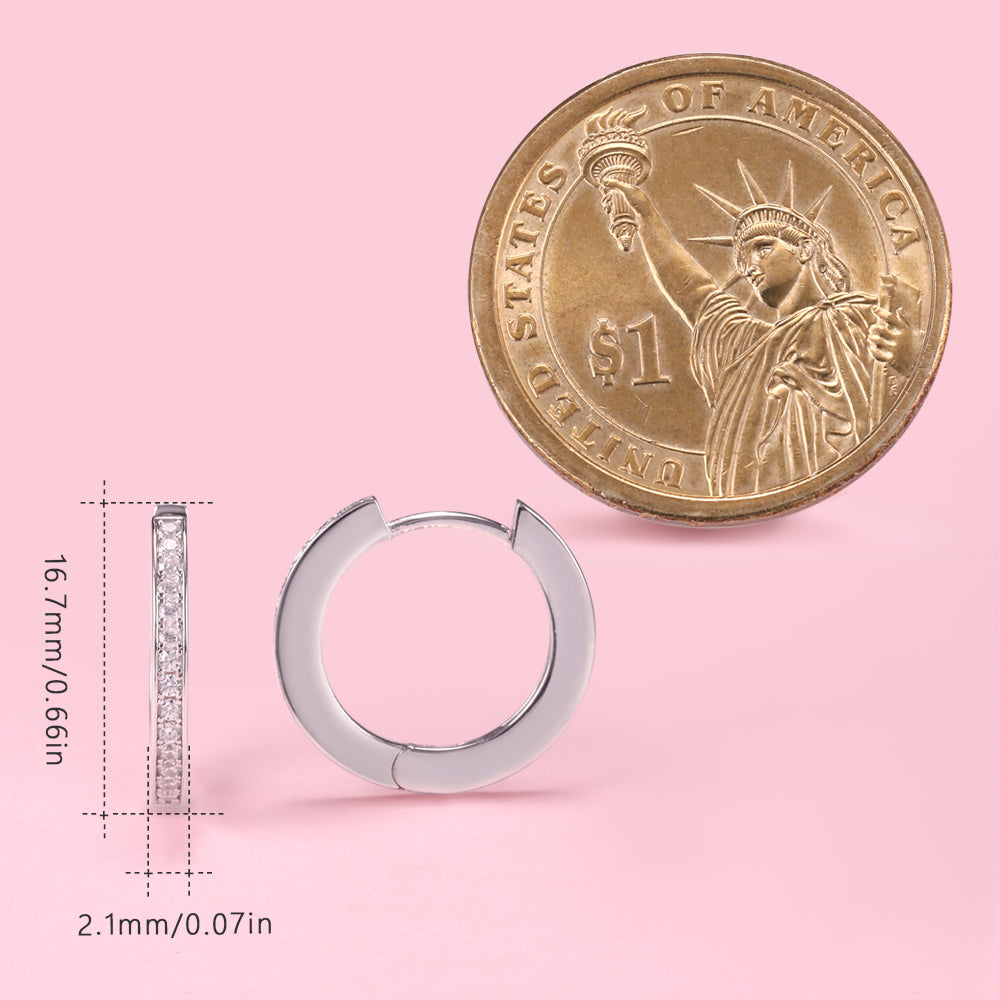 Yumato Artificial Zircon 925 Sterling Silver Circle Earrings Classic style design wonderful gift for yourself or your loved E-3461