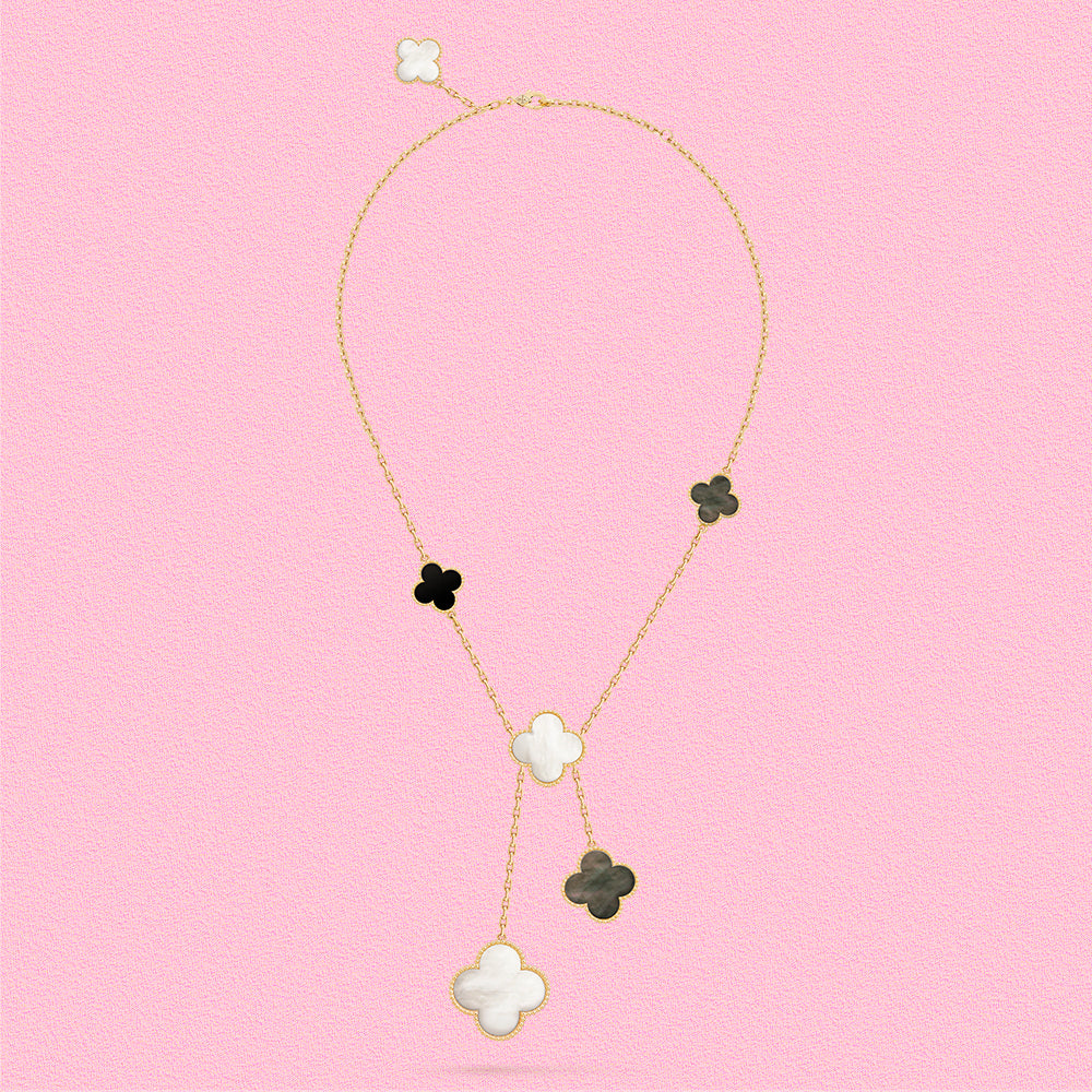 Yumato S925 sterling silver Grey shell lucky necklace