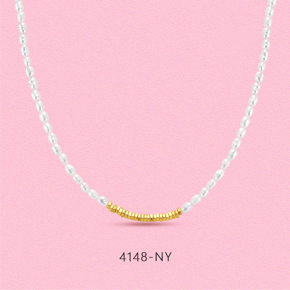 S925 sterling silver bracelets and necklaces adorned with natural pearls