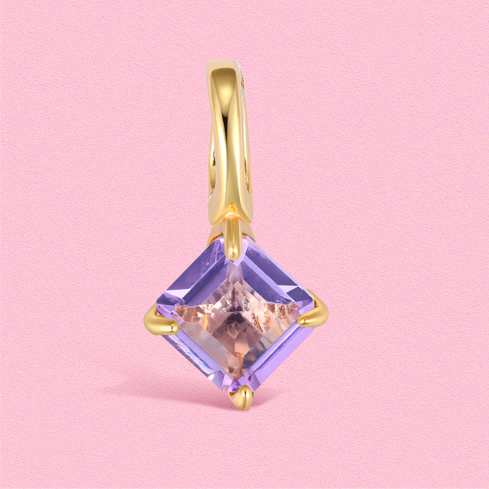 Elegant and fashionable, freely matched birthday stone pendant double heart necklace