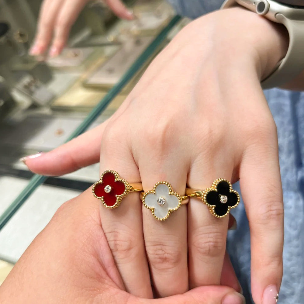 Yumato S925 sterling silver Chalcedony lucky rings Three colors are available