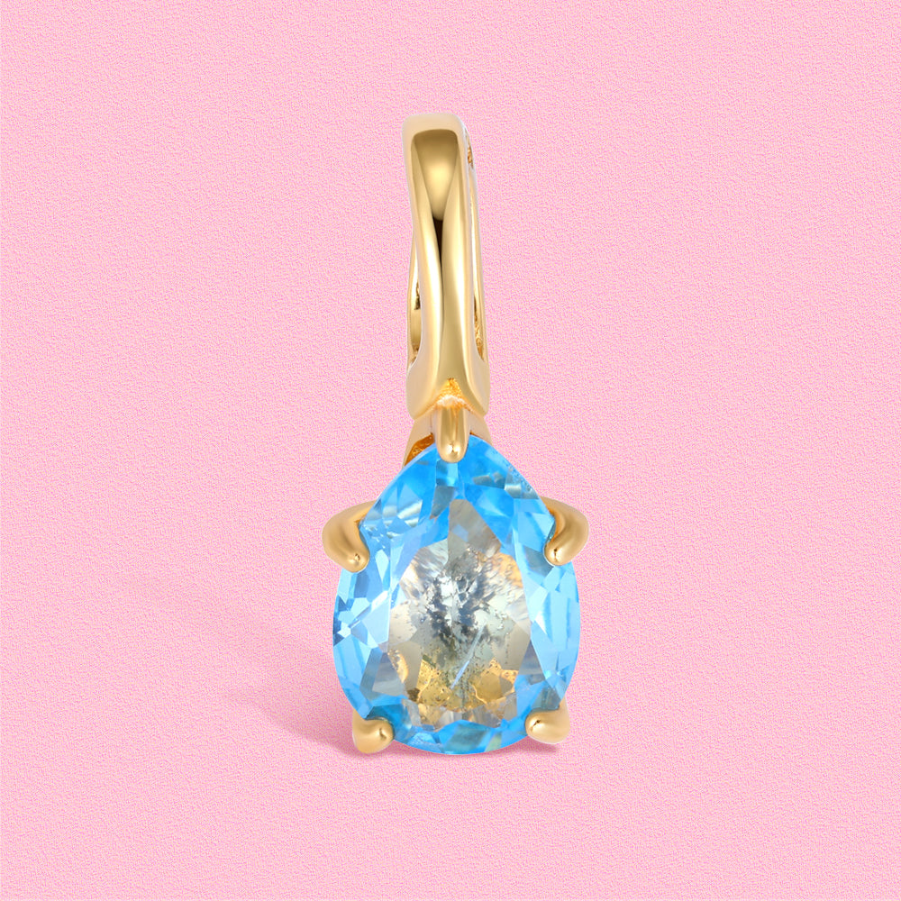 Elegant and fashionable, freely matched birthday stone pendant double heart necklace