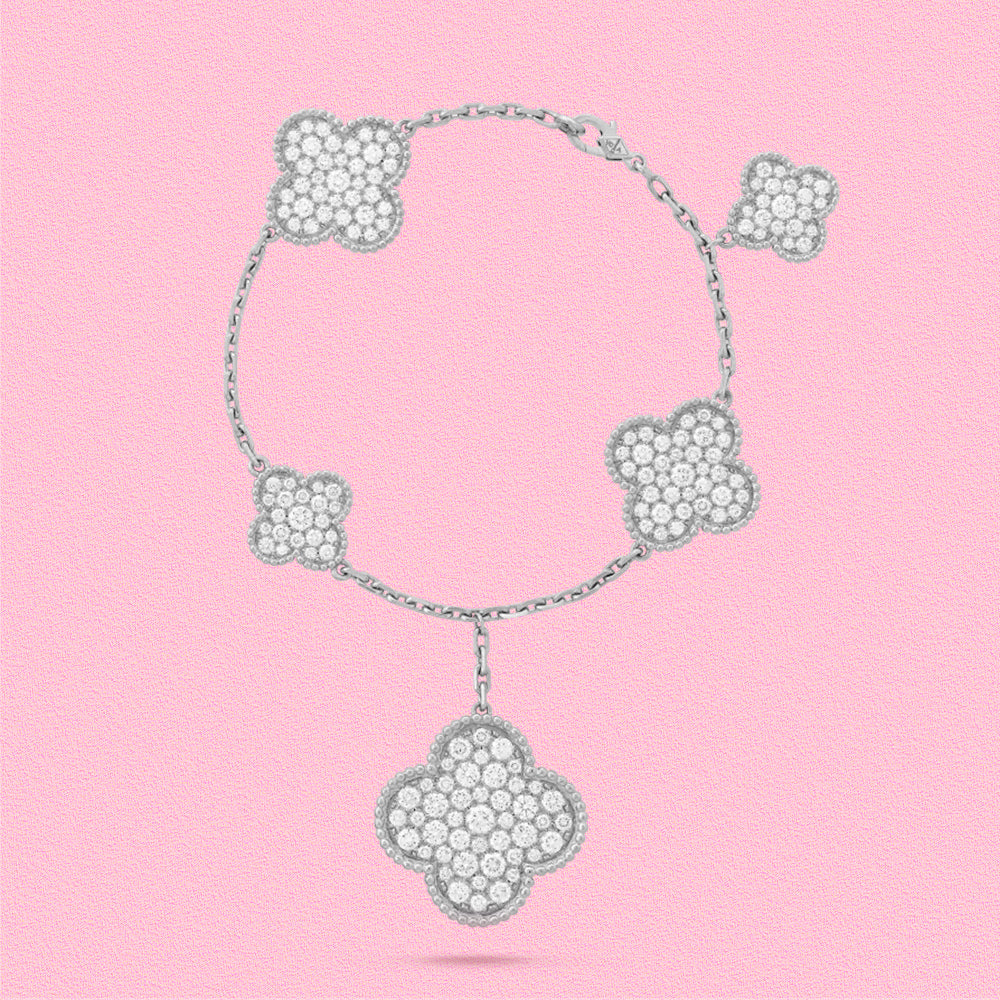 Yumato S925 sterling silver full of diamonds lucky bracelet