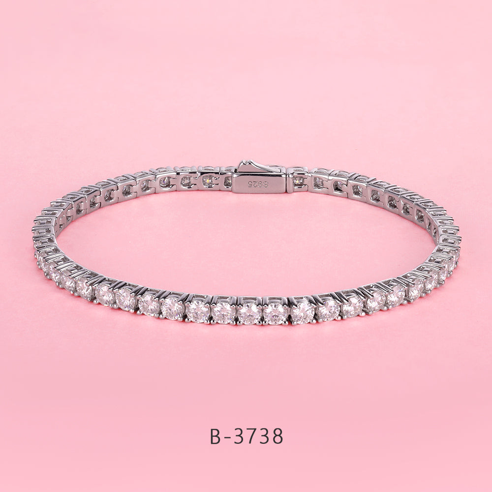 S925 Sterling Silver Diamond-set Tennis Moissanite Bracelet