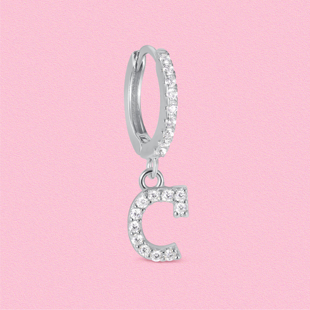 Letters S925 sterling silver stud earrings TT4251