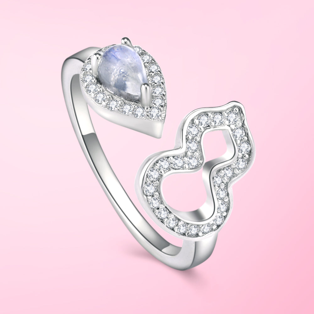 Natural Gemstone Opal Moonstone Spinel Open Adujstable Ring in 925 Sterling Silver Jewelry Gifts for yourself, girl, lover,friend C321-C323