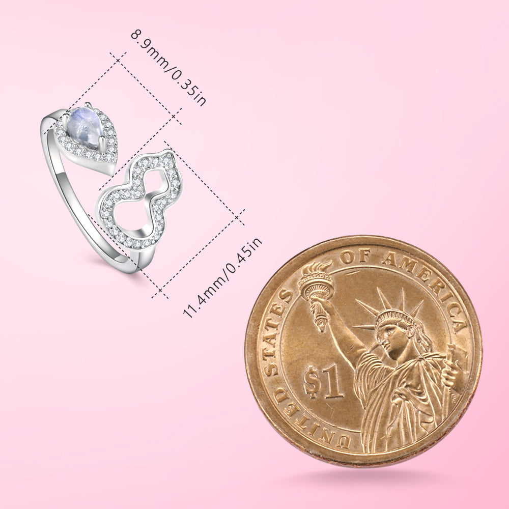 Natural Gemstone Opal Moonstone Spinel Open Adujstable Ring in 925 Sterling Silver Jewelry Gifts for yourself, girl, lover,friend C321-C323