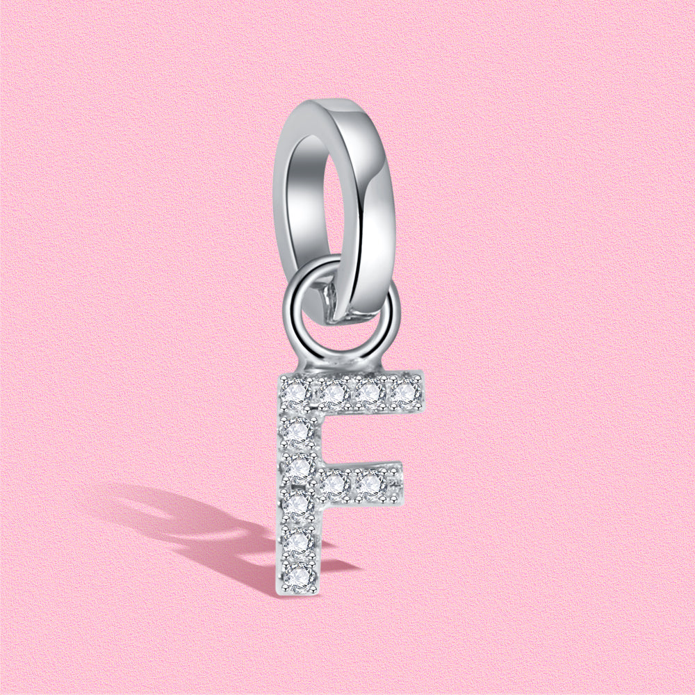 Yumato S925 Sterling Silver 26 Letter DIY Pendant Love Bracelet (Free Choice Style) Fashion Pendant Gifts for yourself, girl, lover,friend P01