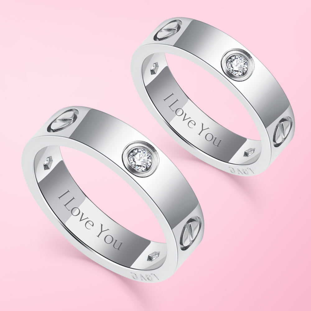 Jewelry Elegant Couple Ring, Engraved Name , Words having special meaning, Popular design, Customized Jewelry Gifts for yourself your lover 3661