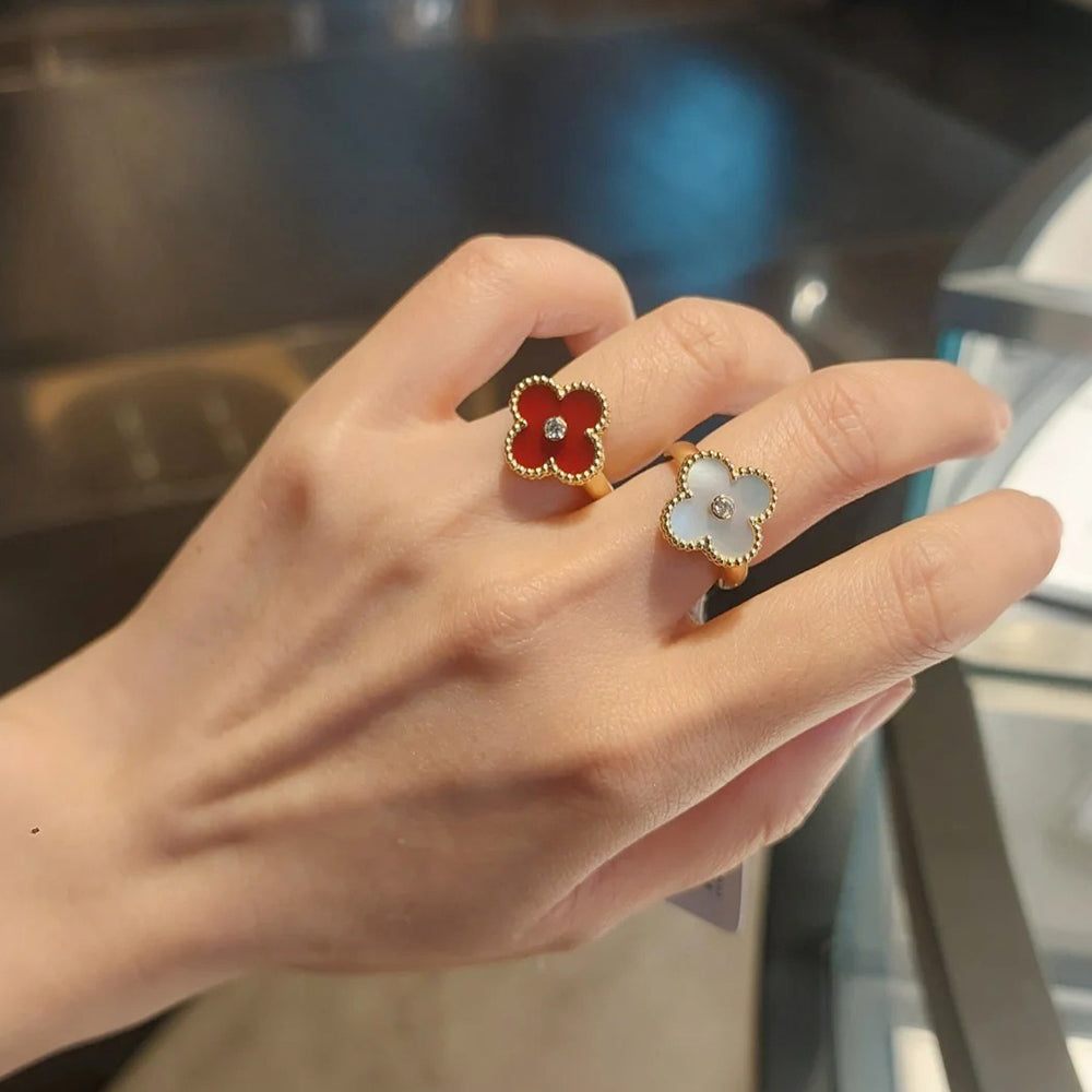 Yumato S925 sterling silver Chalcedony lucky rings Three colors are available