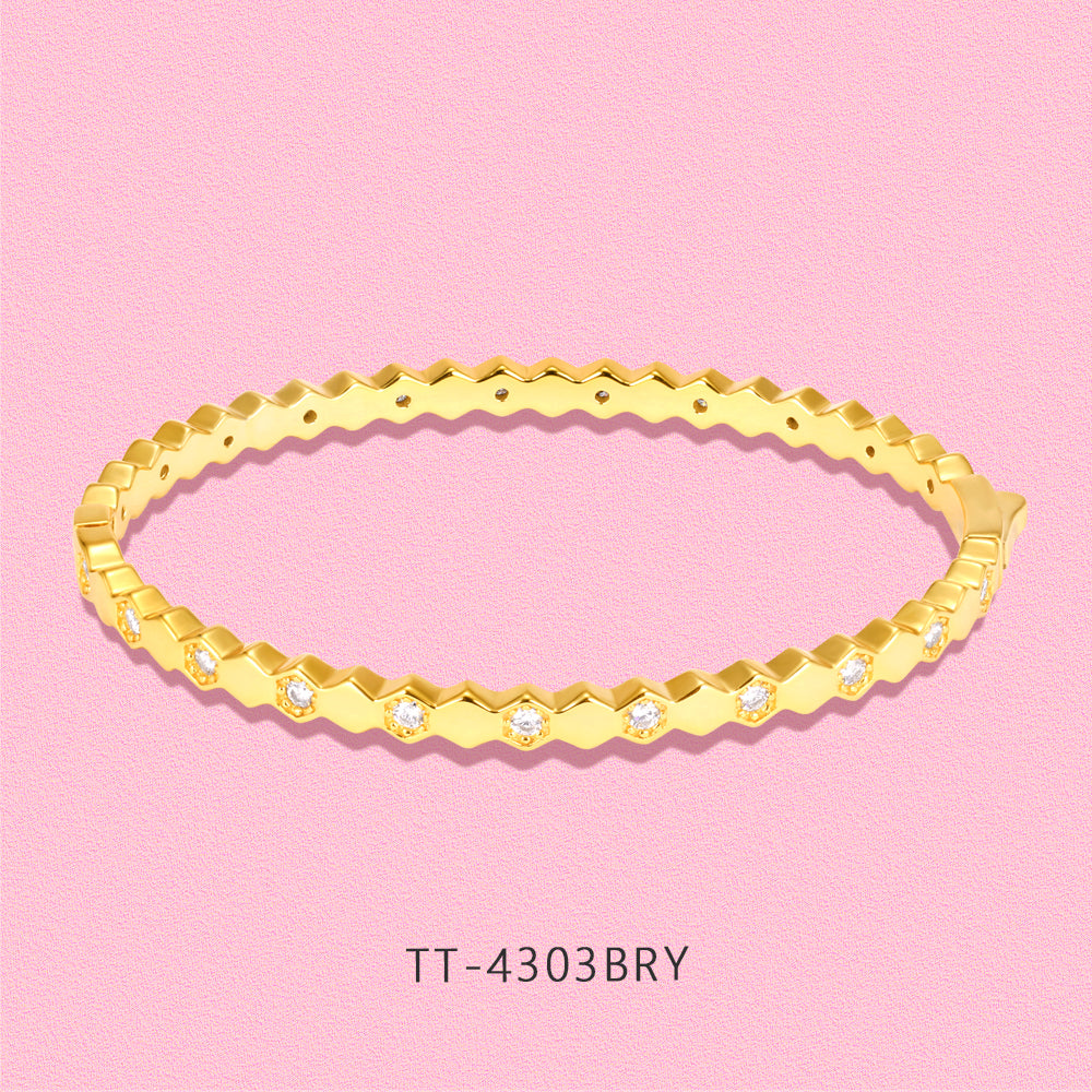 Honeycomb bracelet hexagonal honeycomb inlaid moissanite bracelet