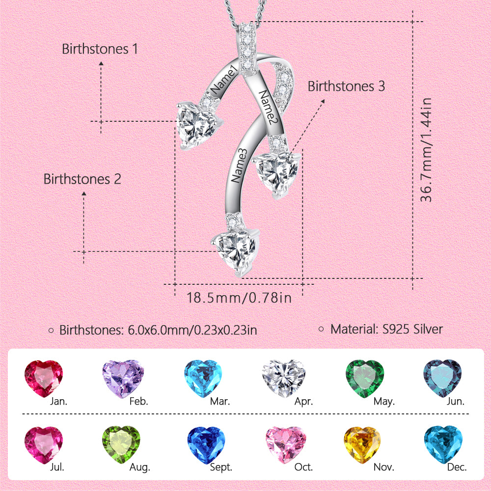 Yumato S925 Sterling Silver Letter Pendant Engraved Name Birthstone, Elegent Moissanite Customized Gifts for Mom, Friends, Female 1338