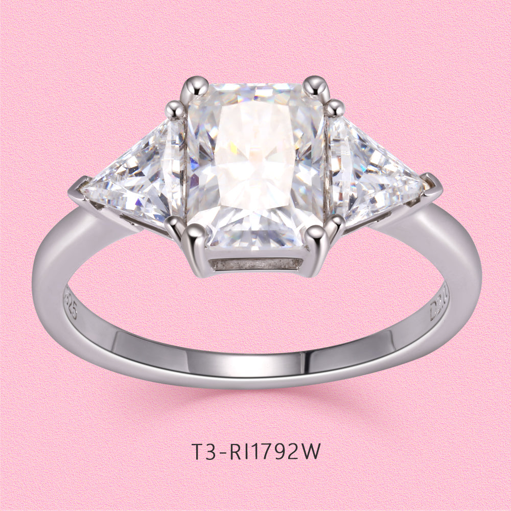 Yumato Moissanite diamond princess square diamond couple rings, wedding rings R1792