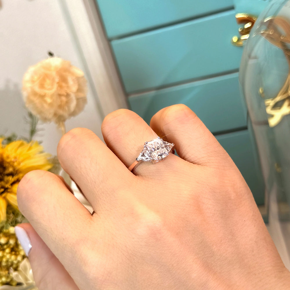Yumato Moissanite diamond princess square diamond couple rings, wedding rings R1792