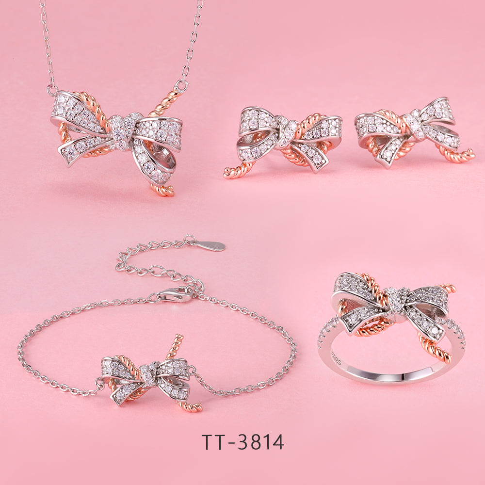 S925 Sterling Silver Bowknot Style Set Series