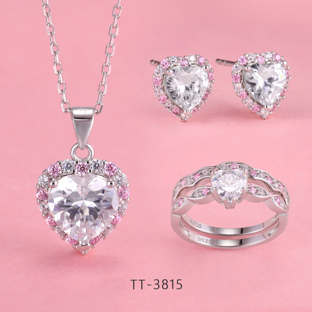 S925 Sterling Silver Heart Style Set Series