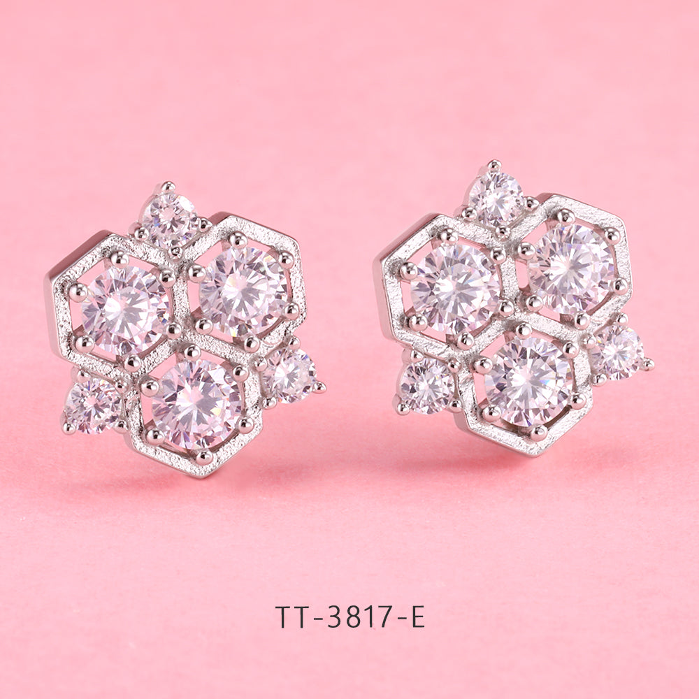 S925 sterling silver honeycomb series set.