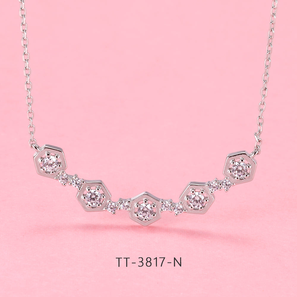 S925 sterling silver honeycomb series set.