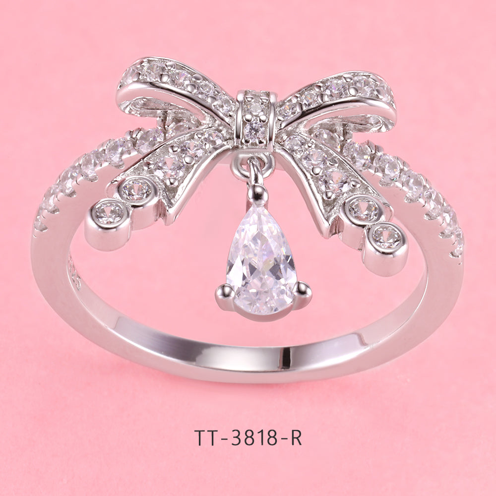 S925 Sterling Silver Bowknot and Teardrop Style Set Series