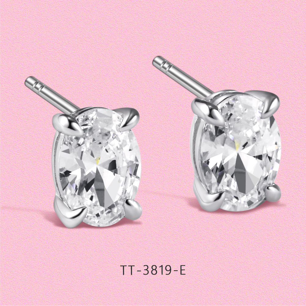 S925 Sterling Silver Oval Pigeon Egg Style Set Series 3819