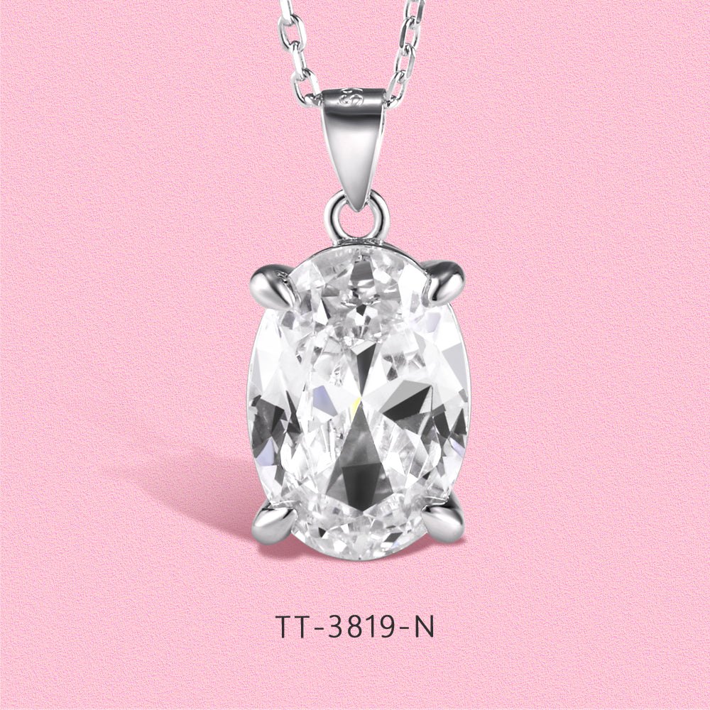 S925 Sterling Silver Oval Pigeon Egg Style Set Series 3819