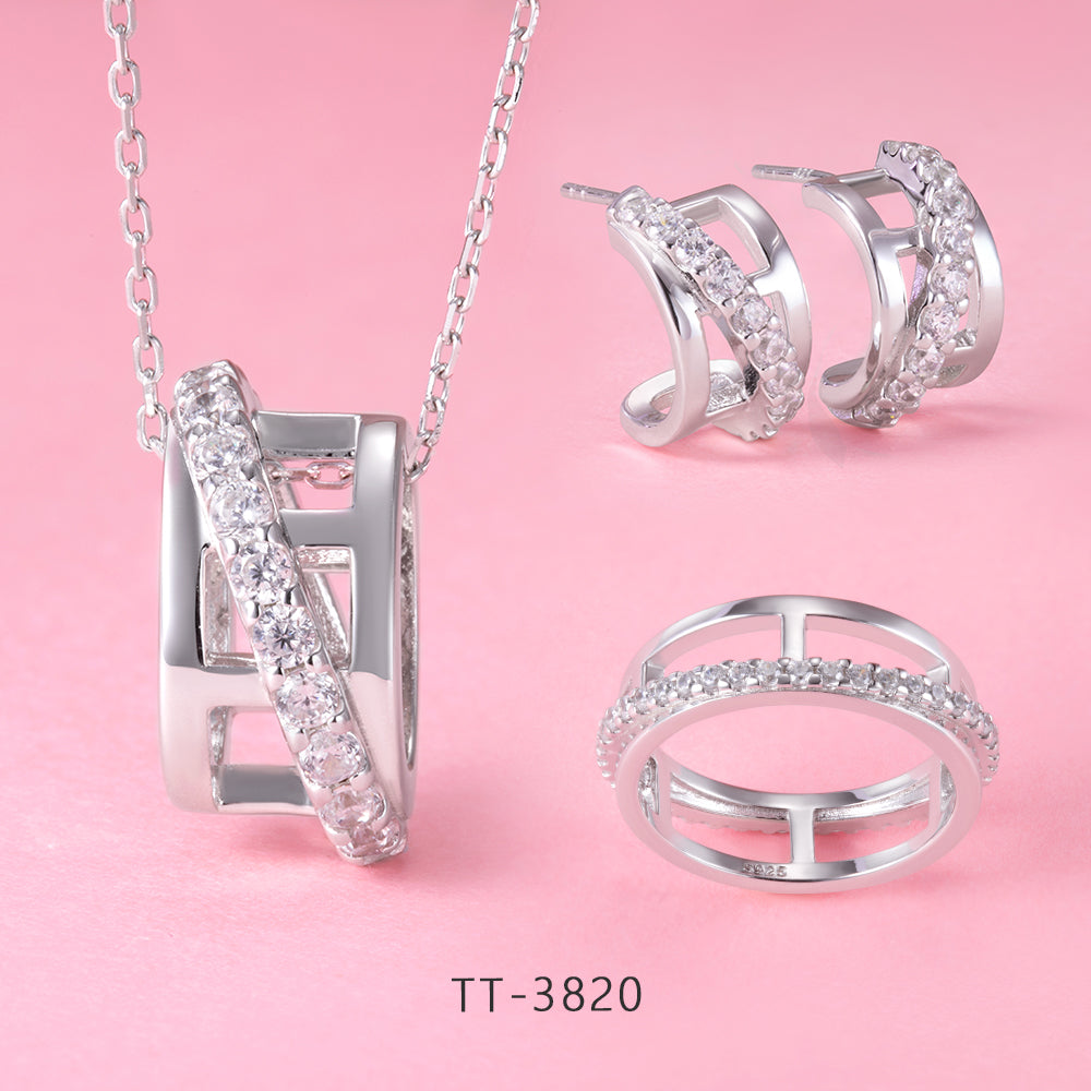 S925 Sterling Silver Personalised Ring Style Set