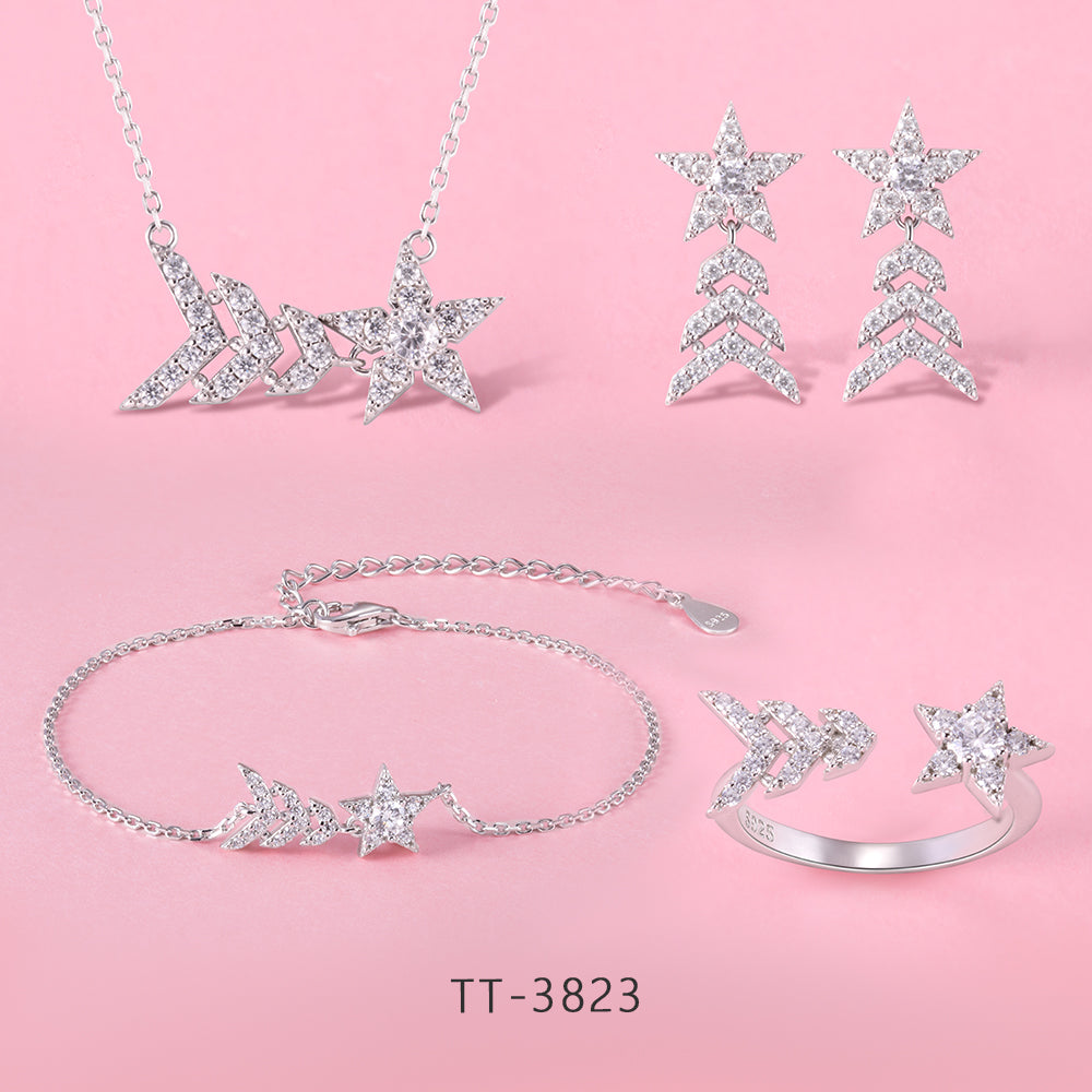 S925 Sterling Silver Star Style Set Series