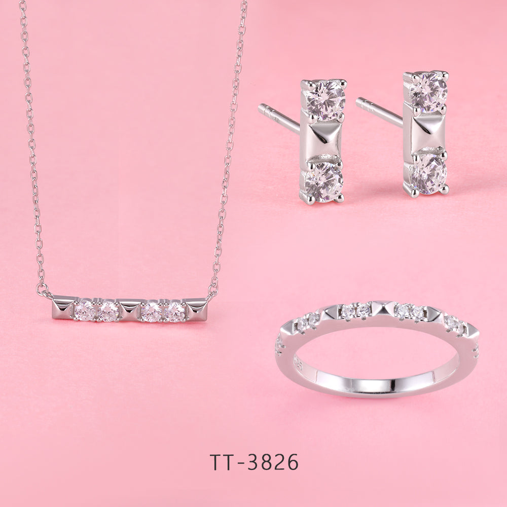 S925 Sterling Silver Small Ice Cube Style Set Series