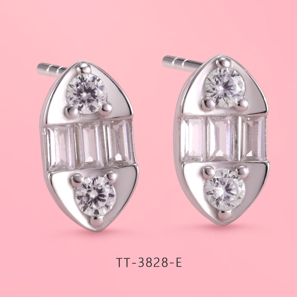 S925 sterling silver square rock - candy series set.