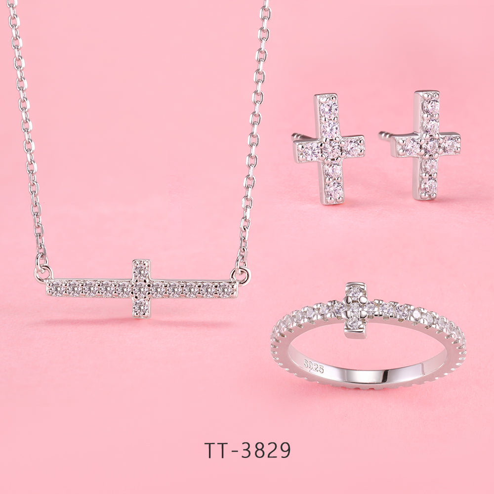 S925 Sterling Silver Cross Style Set Series