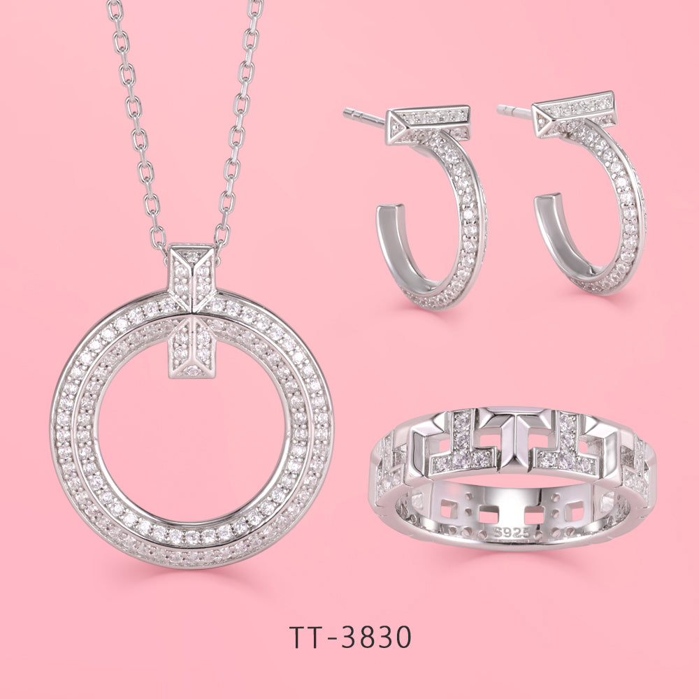 S925 Sterling Silver T-shaped Ring Style Set Series