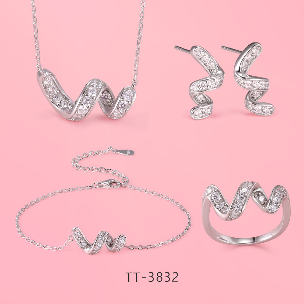 S925 Sterling Silver Ribbon Style Set Series