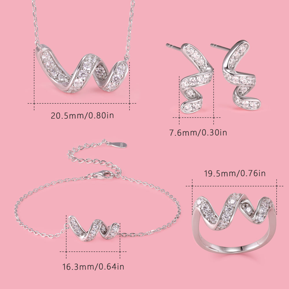 S925 Sterling Silver Ribbon Style Set Series
