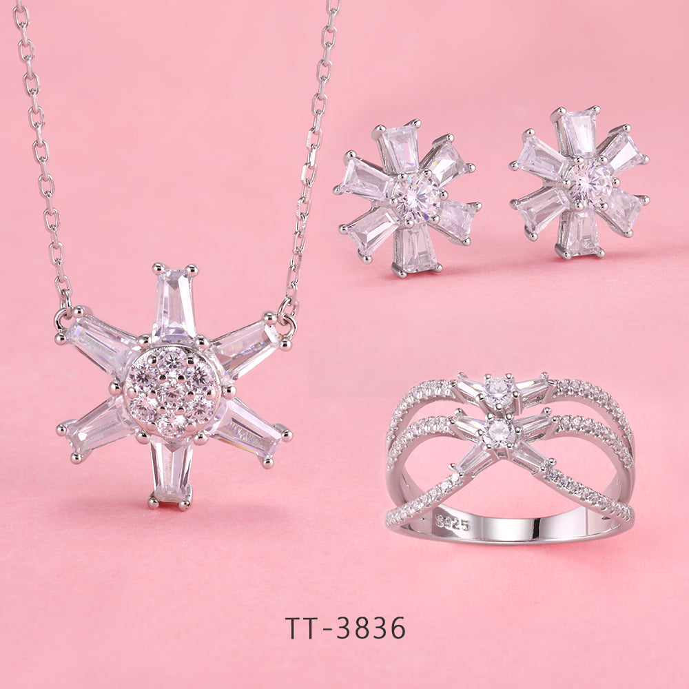 S925 Sterling Silver Snowflake Series Set TT3836
