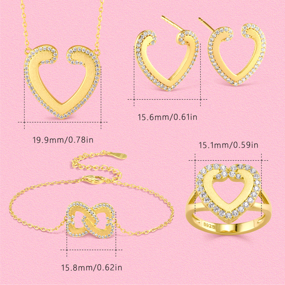 S925 Sterling Silver Vintage Heart-shaped Style Set Series