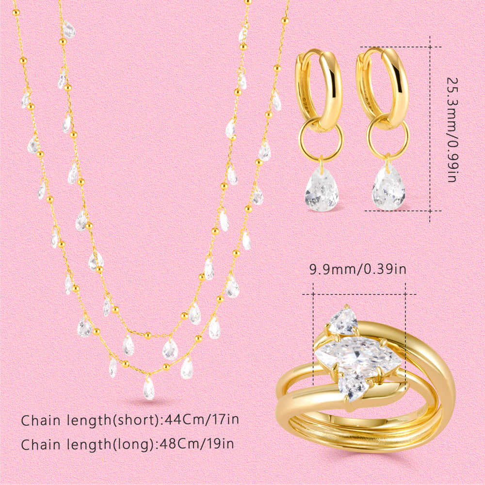 S925 Sterling Silver Multi-droplet Style Set Series