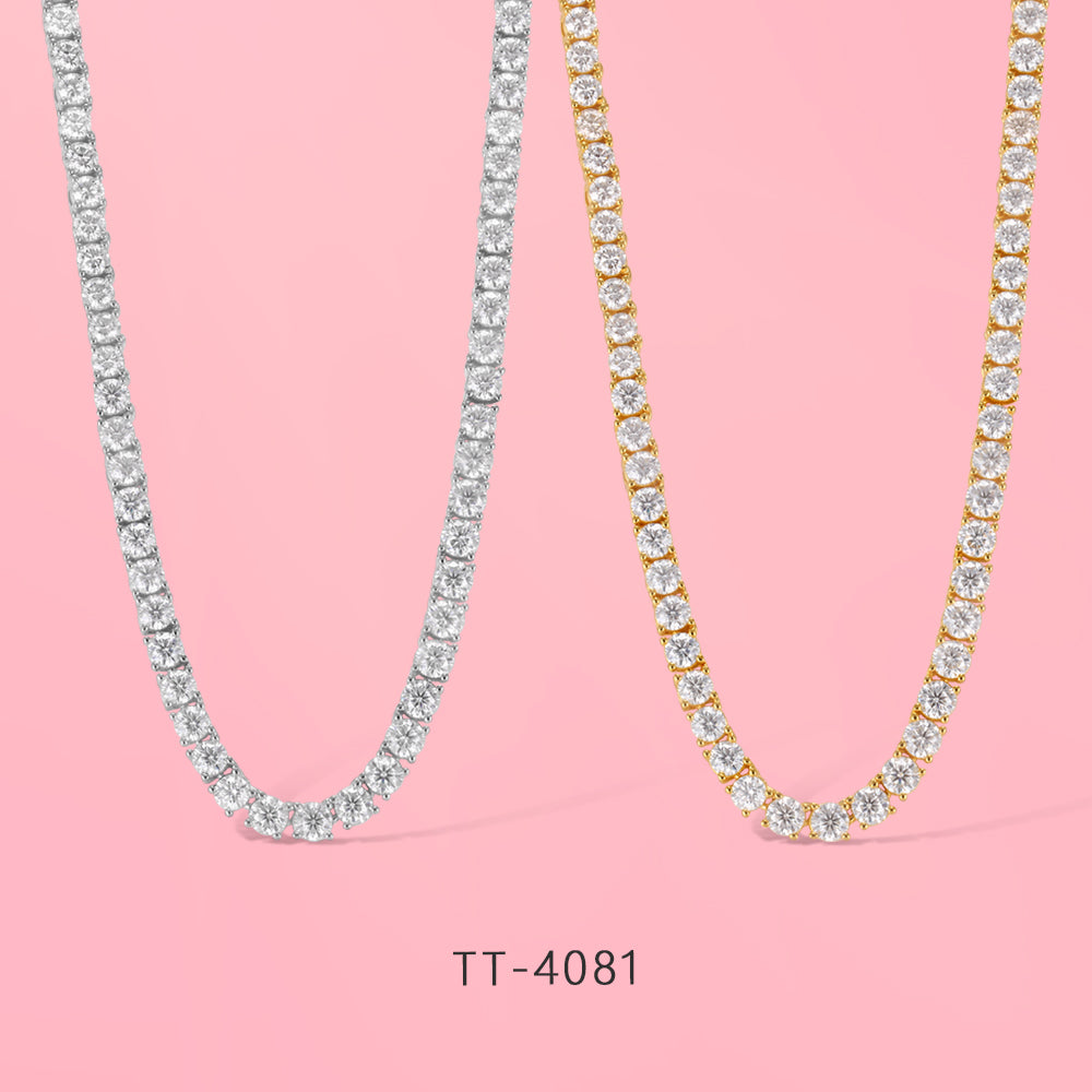 Moissanite Diamodn S925 sterling silver tennis - style fashionable necklace.