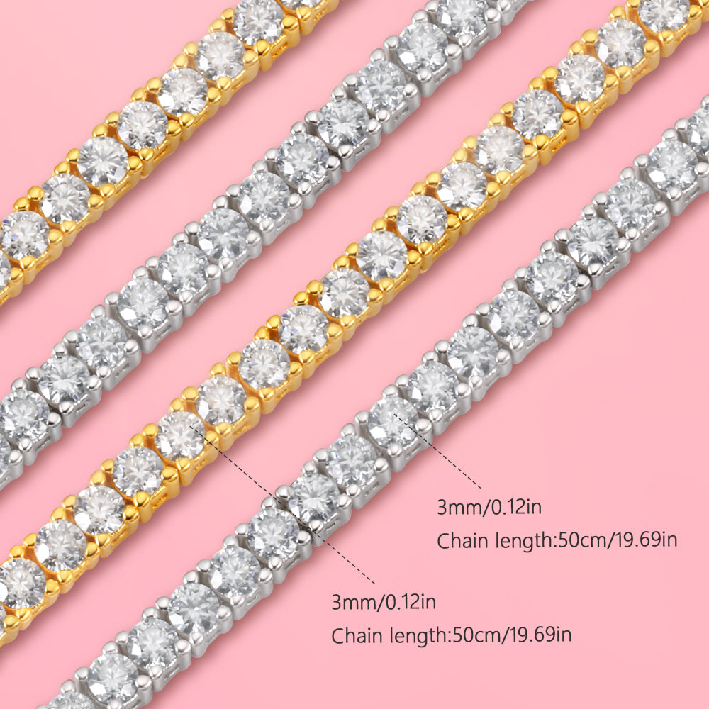 Moissanite Diamodn S925 sterling silver tennis - style fashionable necklace.