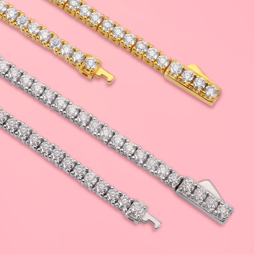 Moissanite Diamodn S925 sterling silver tennis - style fashionable necklace.