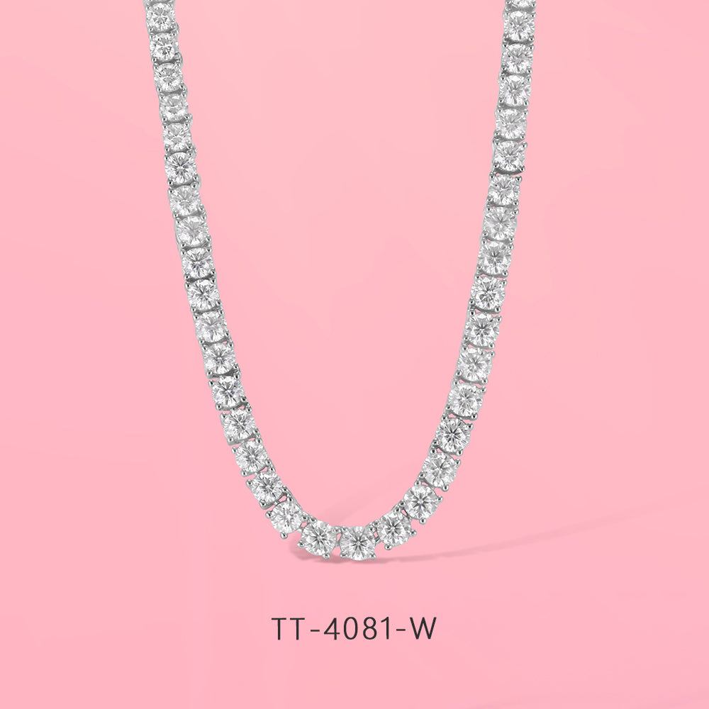 Moissanite Diamodn S925 sterling silver tennis - style fashionable necklace.