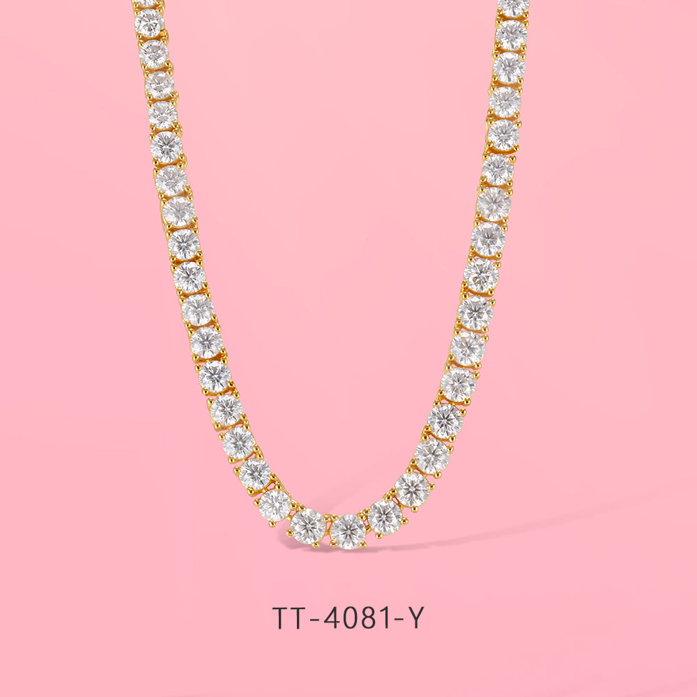 Moissanite Diamodn S925 sterling silver tennis - style fashionable necklace.